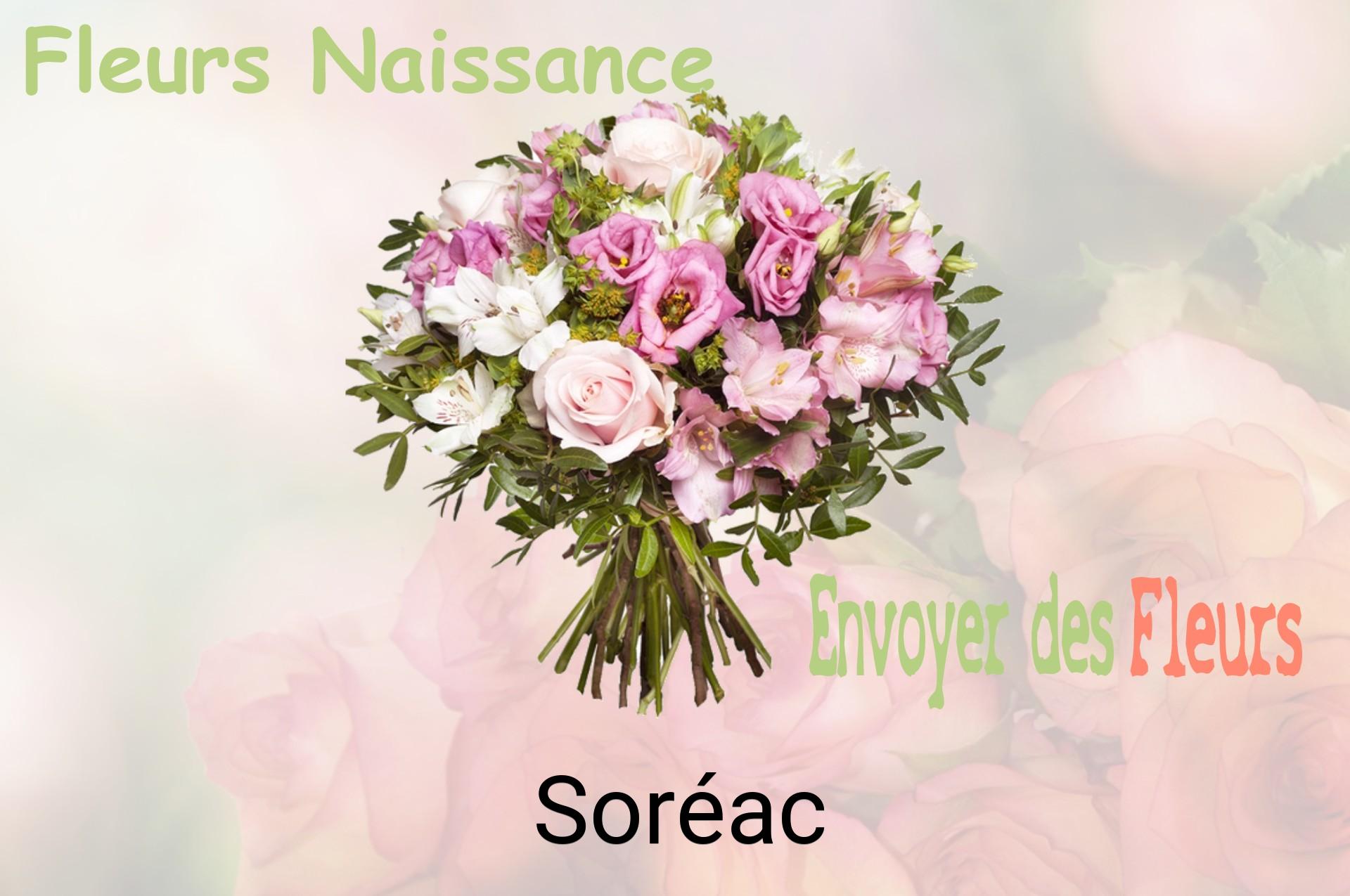 Bouquet de fleurs de naissance livré à Soréac