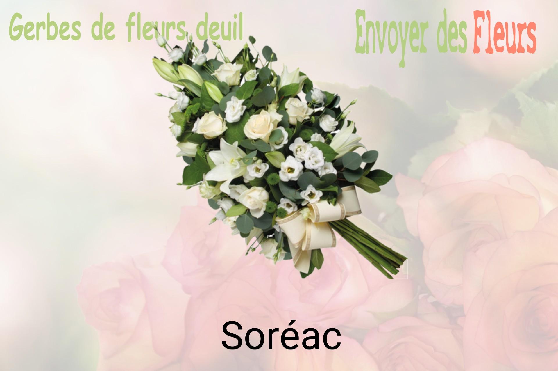 Gerbe de fleurs de deuil livrée à Soréac